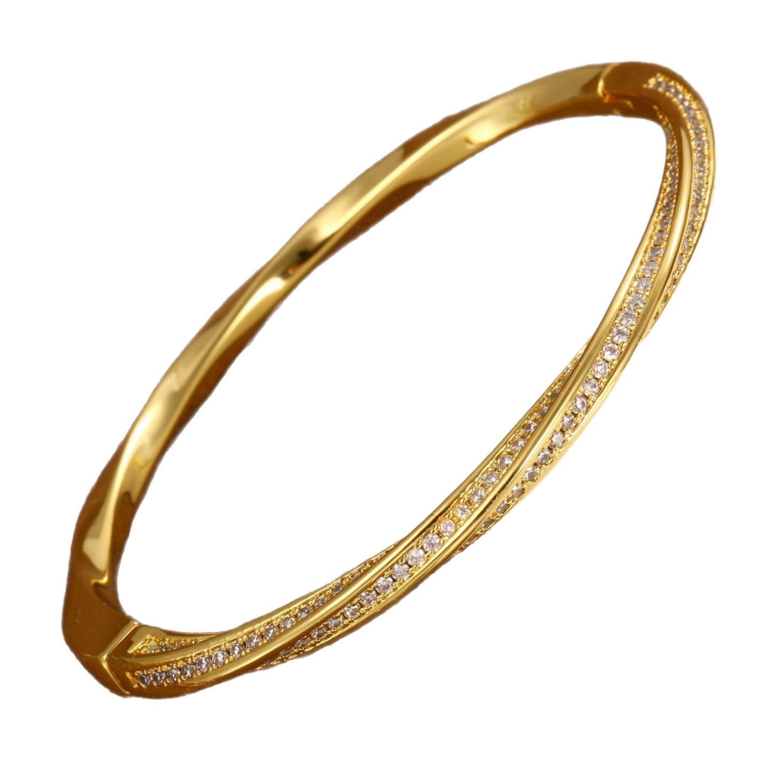 Affordable Luxury Fashion Half Circle Full Diamond Mobius Bracelet