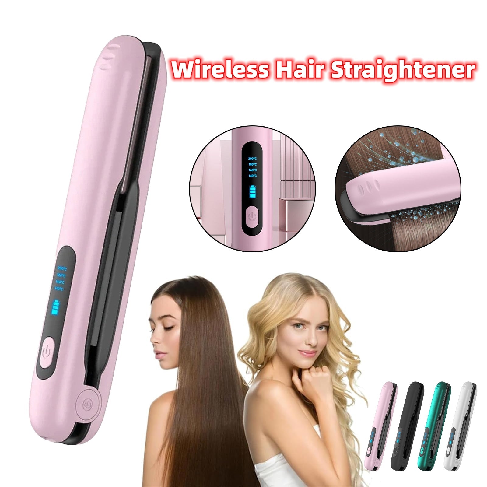 Wireless Hair Straightener Flat