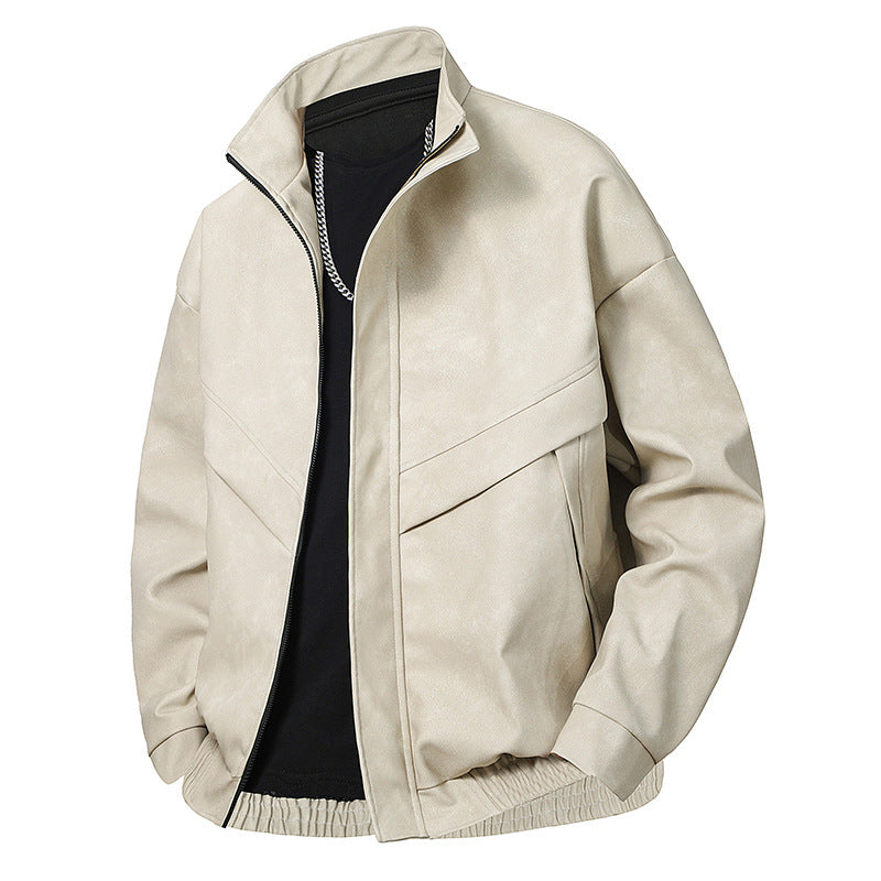 Slim Fit Leather Coat