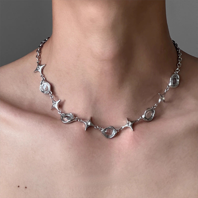 Asterism Bubble Irregular Metal Cold Style Hip Hop Men And Women Clavicle Chain