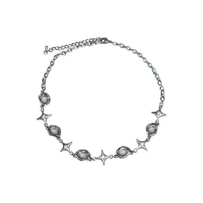 Asterism Bubble Irregular Metal Cold Style Hip Hop Men And Women Clavicle Chain