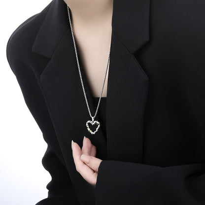 Personalized Hip Hop Style Irregular Heart Titanium Steel Necklace