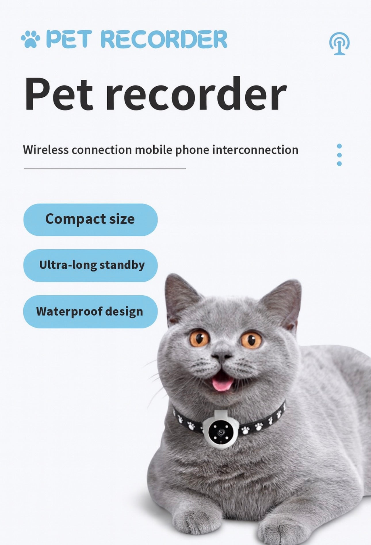 Smart Pet Recorder Camera Collar