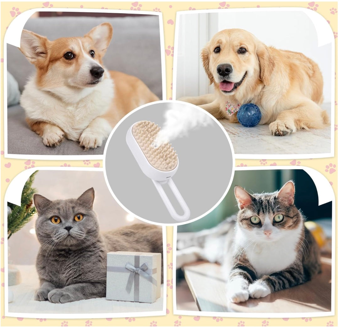 Pet Steamy Grooming Brush – For Cats & Dogs
