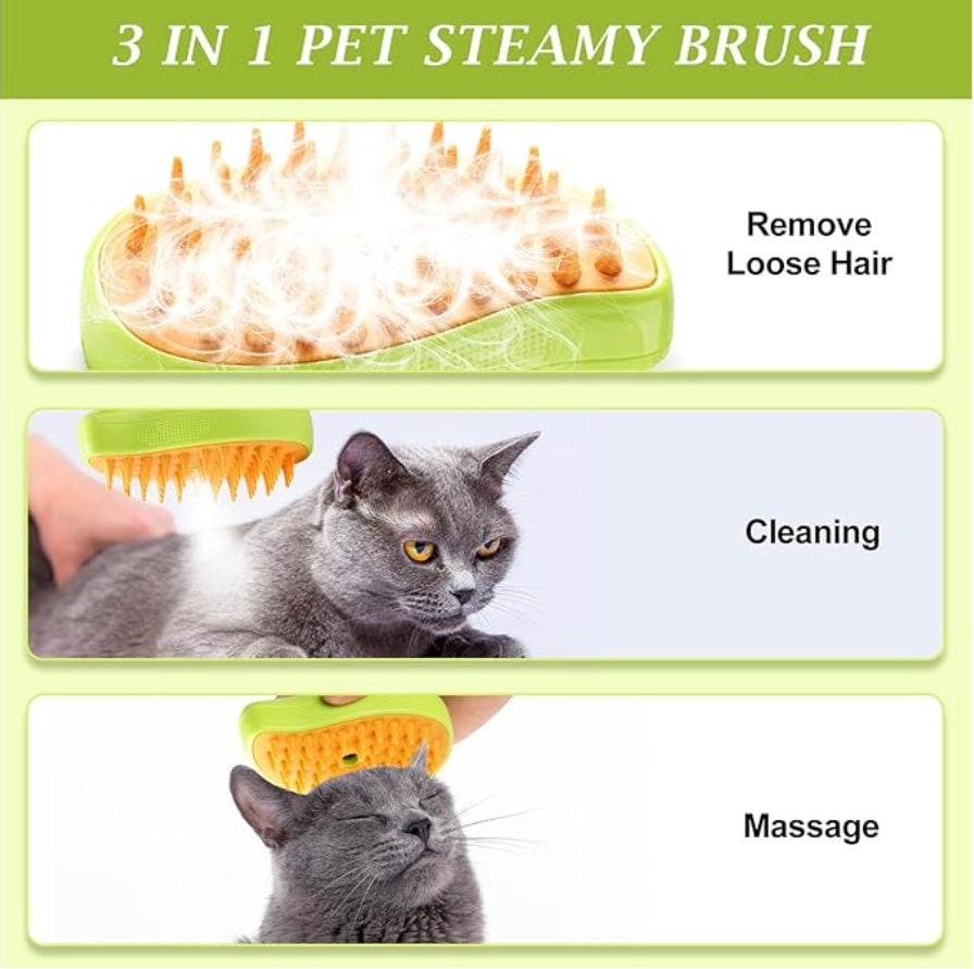 Steam Brush 3-in-1 For Cat and Dog