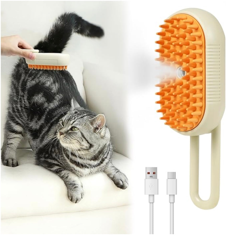 Pet Steamy Grooming Brush – For Cats & Dogs
