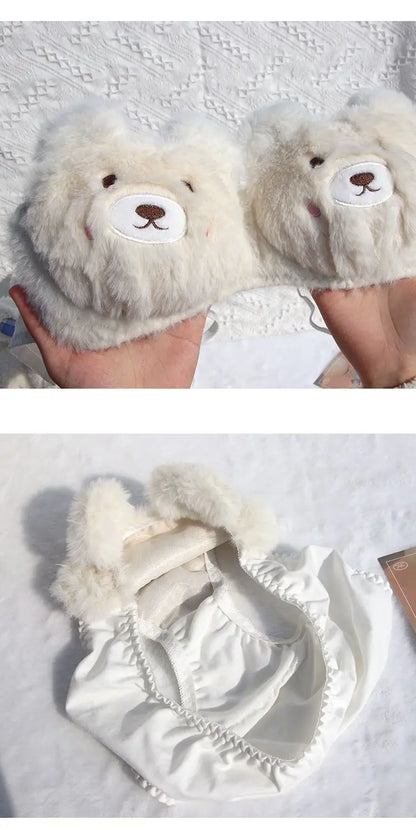 Sexy Plush Fur Bra and Panties