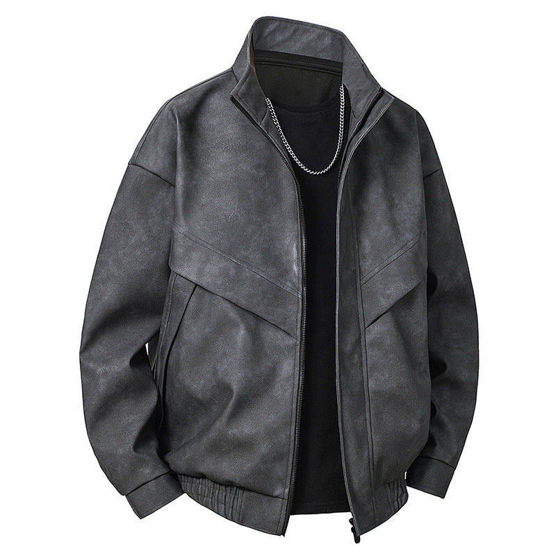 Slim Fit Leather Coat