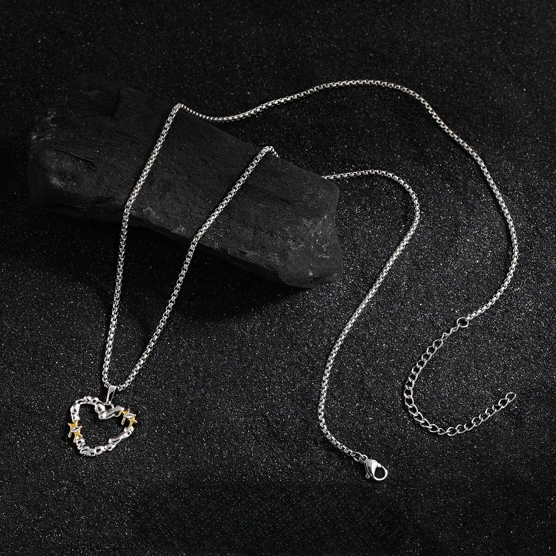 Personalized Hip Hop Style Irregular Heart Titanium Steel Necklace