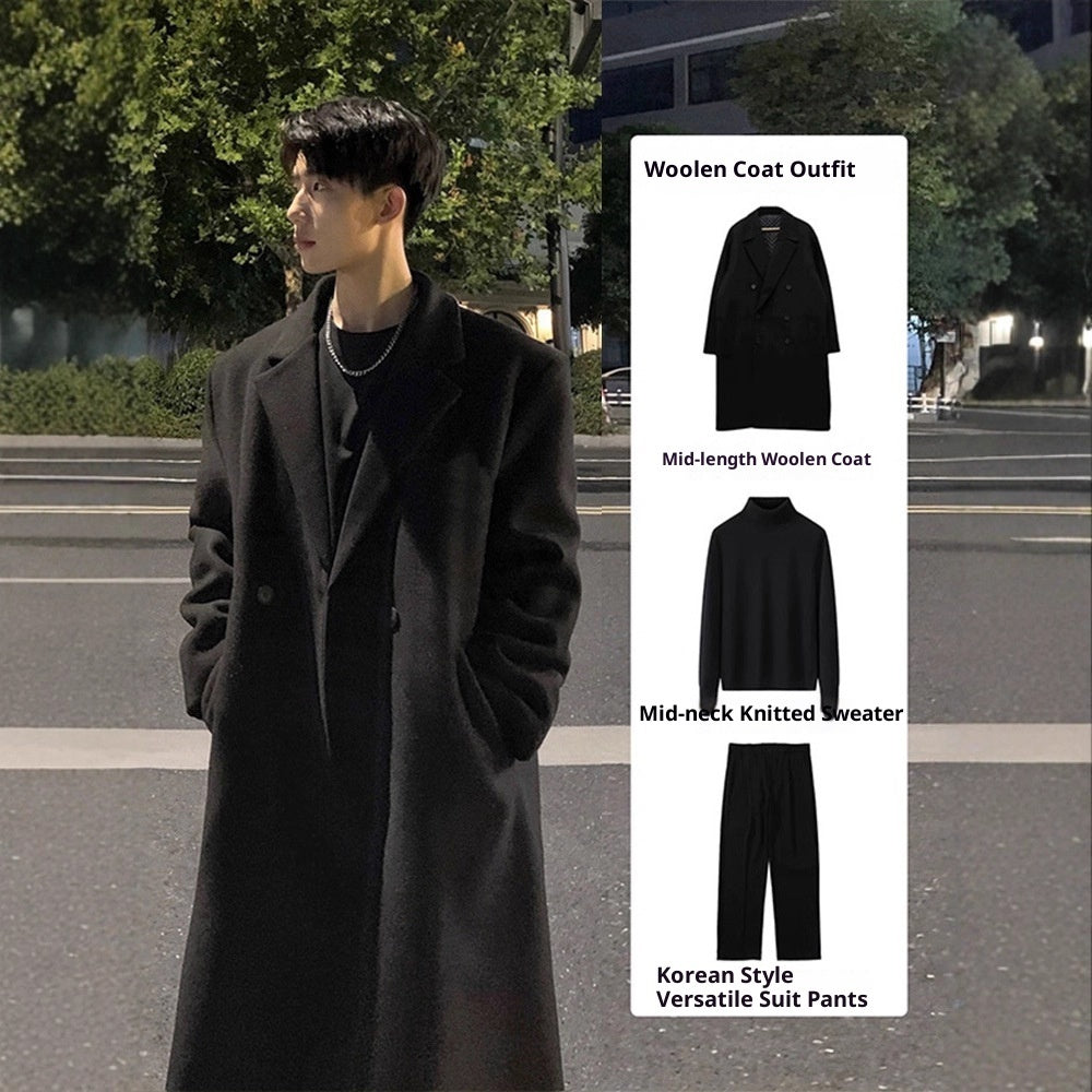 Mid-length Thick Loose Below The Knee Coat