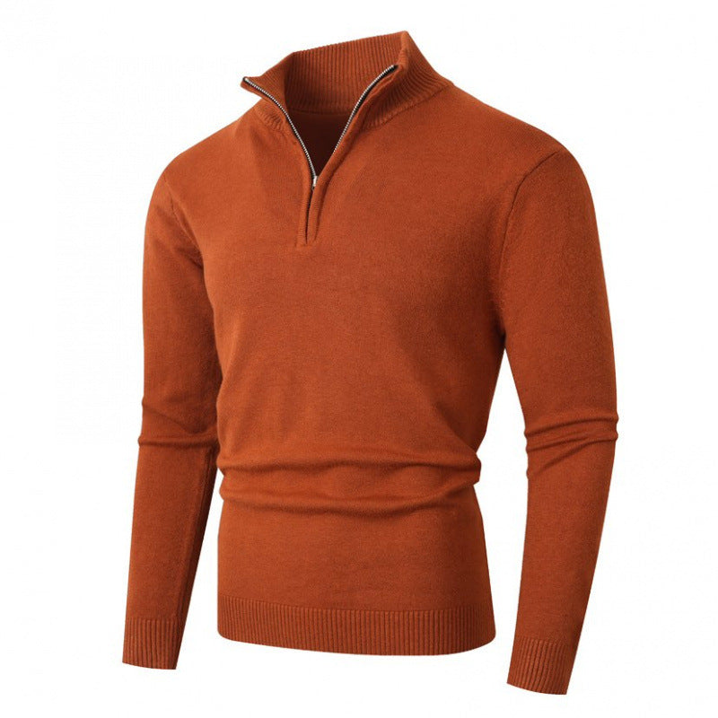 Fleece-lined Men's Plus Size Zipper Sweater