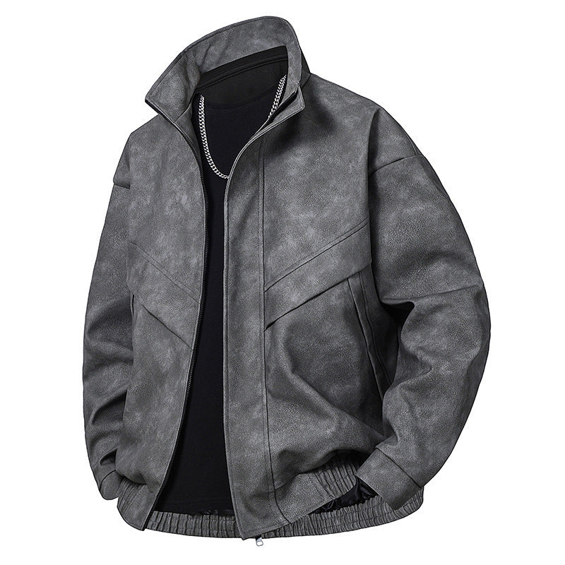 Slim Fit Leather Coat